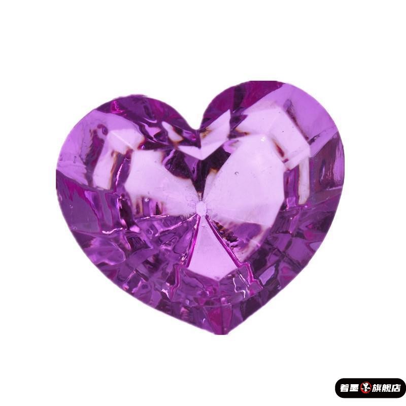 儿童仿真爱心宝石超大号心形玩具透明七彩5厘米钻石玩具亚克力版