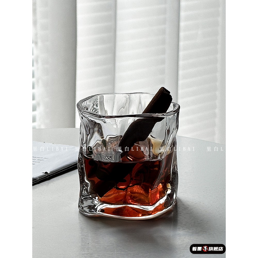 威士忌酒杯高级感扭扭玻璃杯洋烈果汁家用水