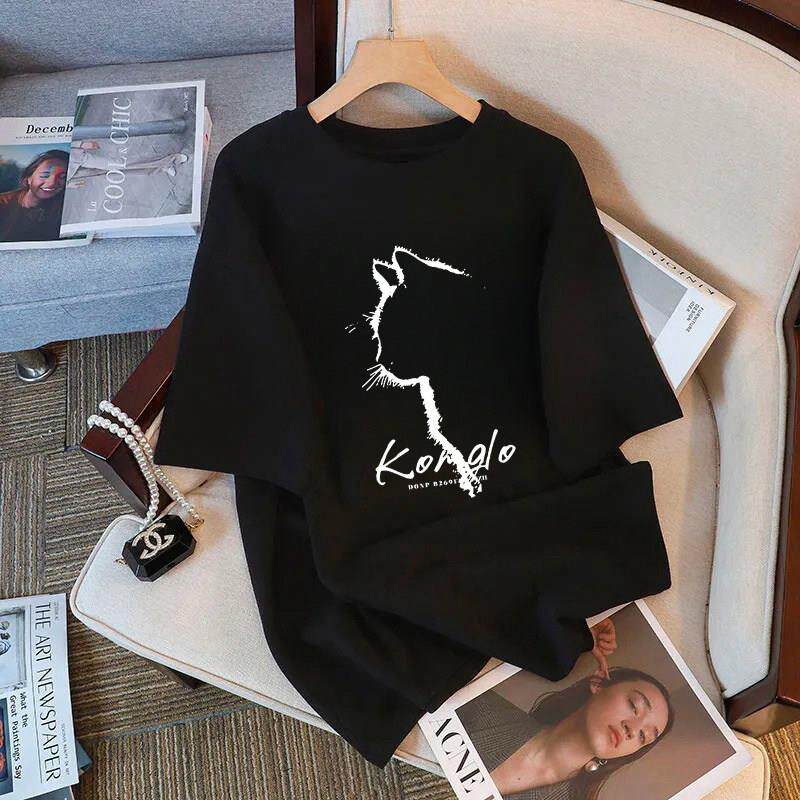 通勤风宽松孕妇短袖t恤黑色女夏季圆领棉印花300斤上衣大码胖mm