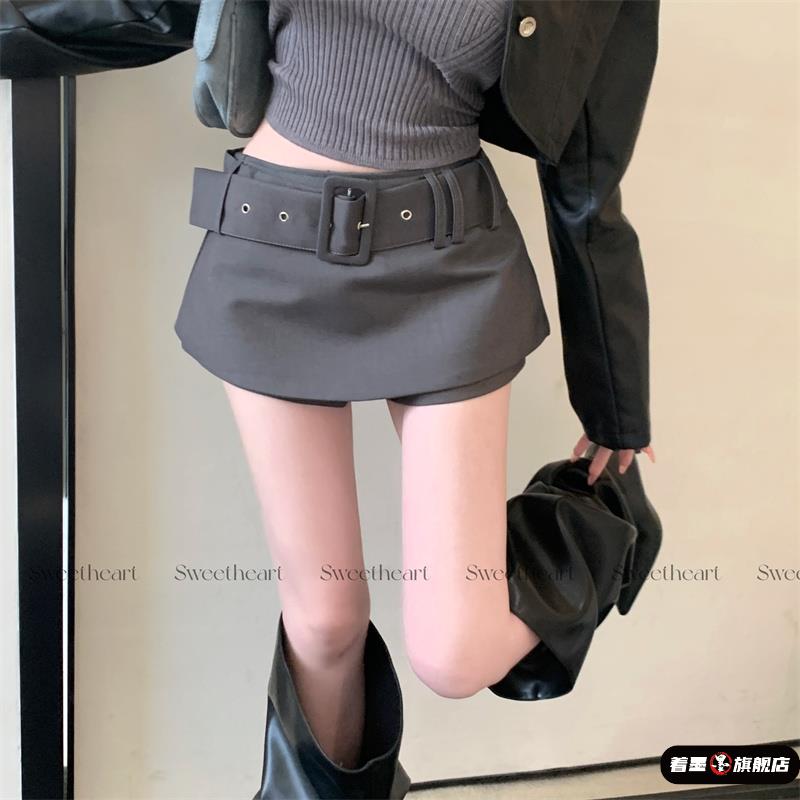 时尚个性高腰包臀裙女辣妹性感防走光裙裤春季新款高级感西装短裙