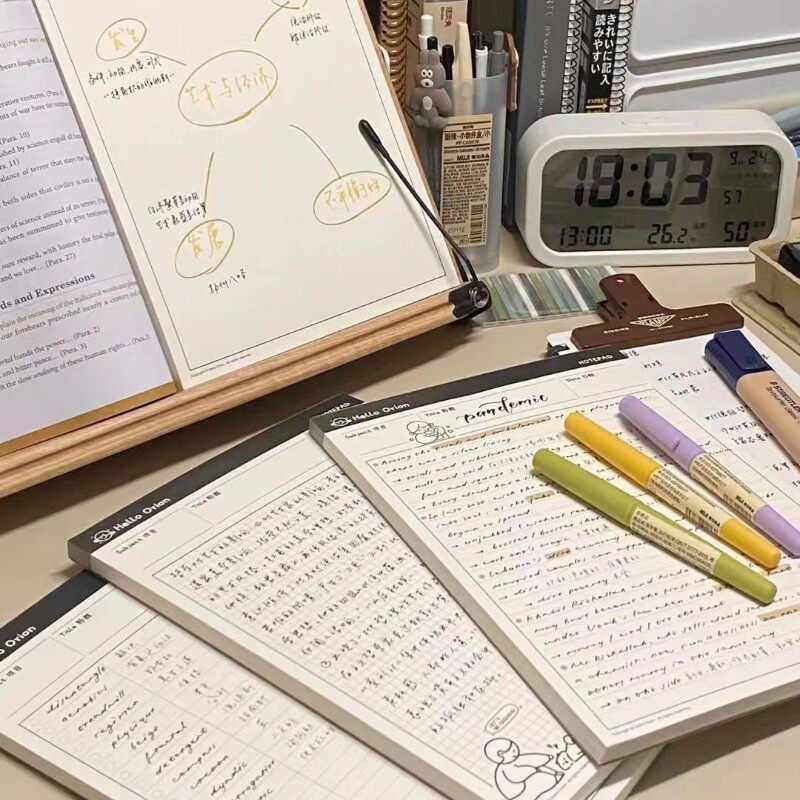 中学生b5可撕便签本简约美式复古拍纸本复古风横线笔记本纸学习纸