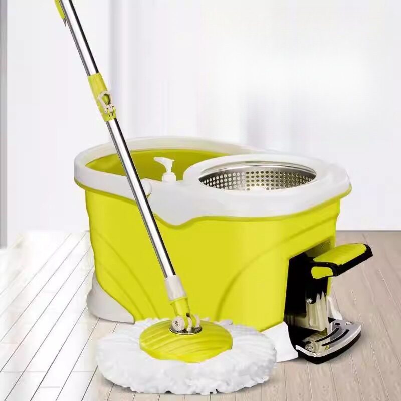 脚踩家务清洁四驱动旋转拖把带脚踏不锈钢好神拖拖布桶套装拖把桶