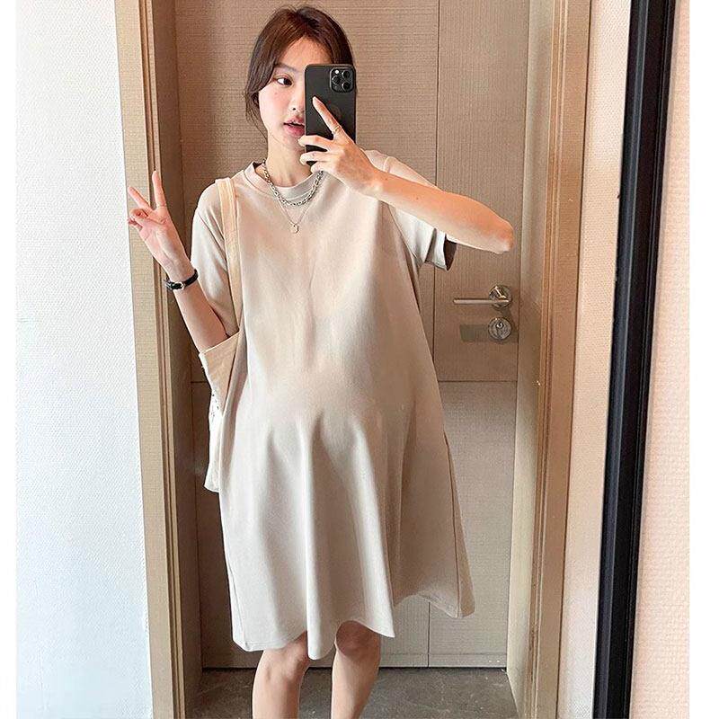 孕妇不显怀宽松t恤裙胖MM中长款连衣裙大码韩版懒人休闲女夏装小