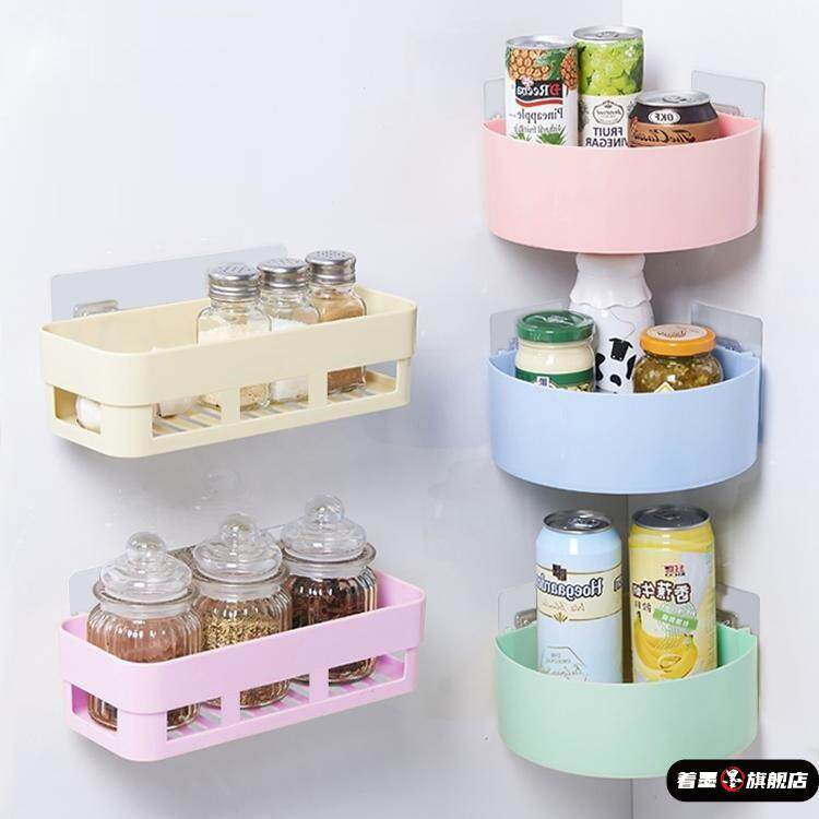 卫生间塑料收纳盒壁挂式厨房三角免钉置物架浴室壁挂储物架转角架