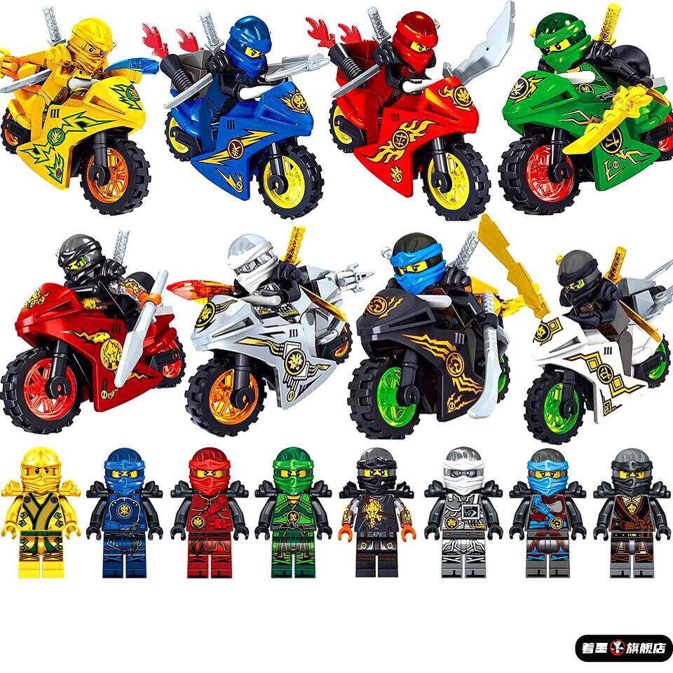 2025幻影忍者新款拼图积木人仔人偶摩托车跑车男孩拼装玩具