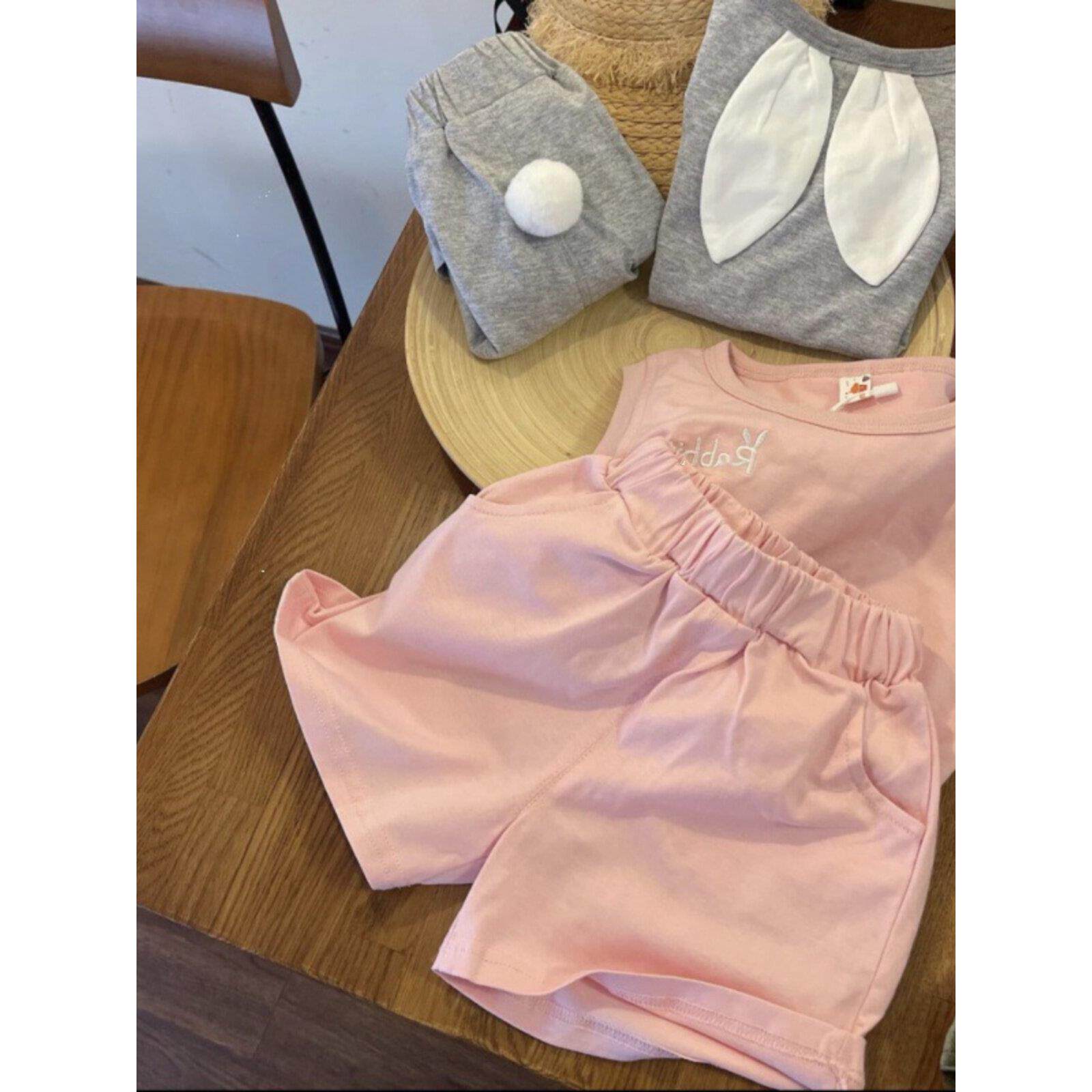 女童卡通兔子背心短裤套装宝宝夏装2026夏季新款儿童百搭两件套