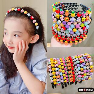 儿童发卡发箍女童可爱小花防滑带齿头箍小女孩韩版公主碎发头饰