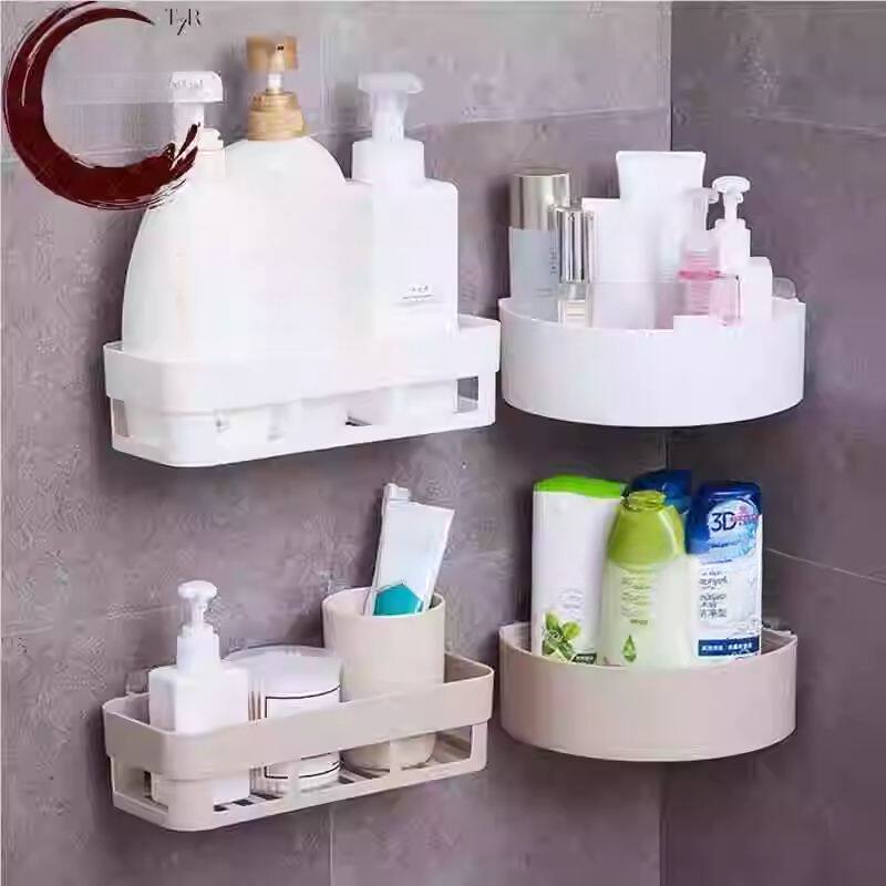 冲凉房免钉北欧自粘吸盘墙壁吸在墙上的置物架收纳盒洗手间卫生间