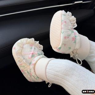 6个月防掉步前学步鞋 1岁女宝宝防滑软布底3 袜0 春秋婴幼儿公主鞋