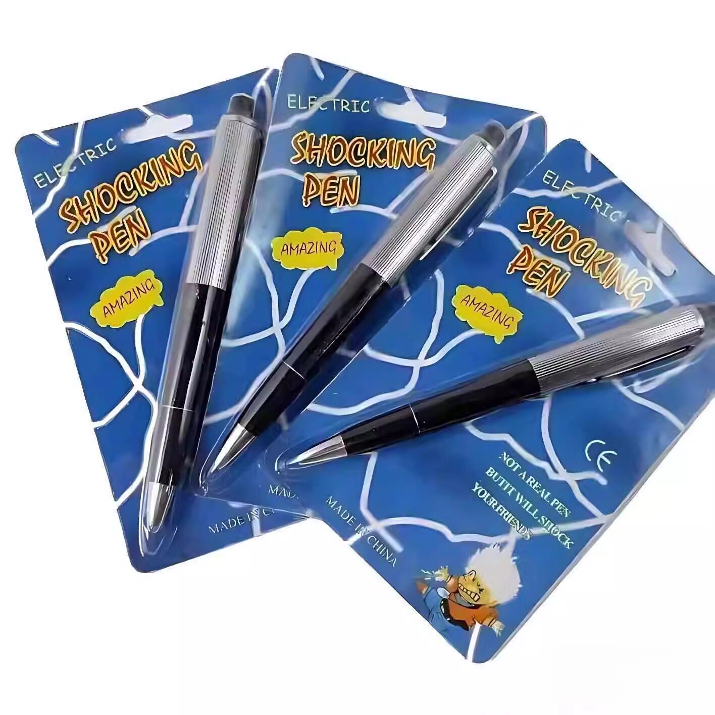 整蛊电击笔口香糖玩具创意按压发放电触电恶搞同学朋友整人神器