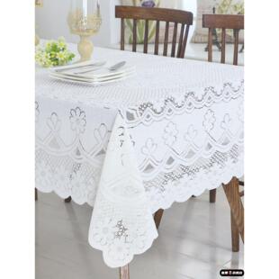 网桌面沙发巾冰柜纱布纱巾电视机蕾丝多用白色盖布镂空的桌布布盖