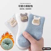 新生婴儿袜子秋冬季 加厚学步纯棉初生宝宝3 6个月保暖卡通中筒袜