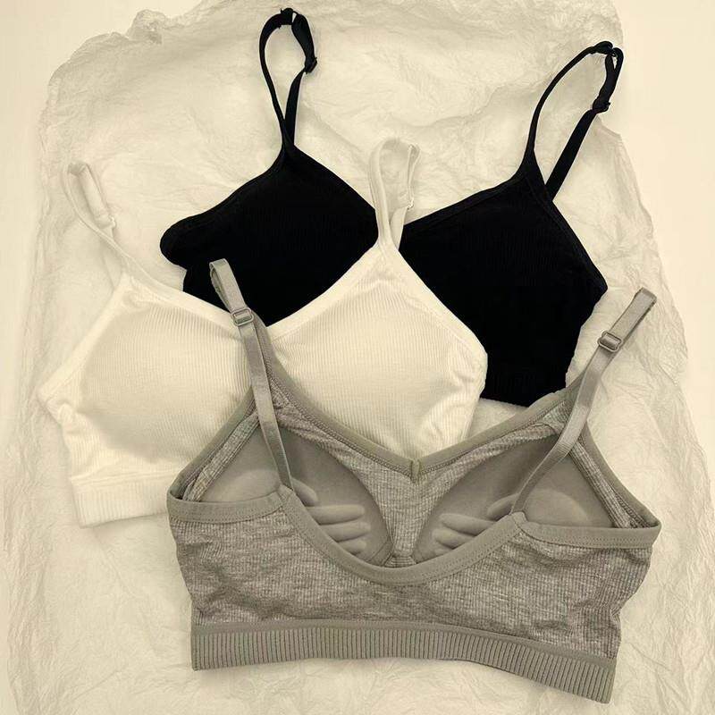 高中生少女文胸大胸显小内衣运动美背吊带内搭小背心一体小胸聚拢