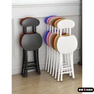 折叠椅子家用餐椅简易椅休闲靠背椅宿舍凳子阳台靠椅便携成人圆凳