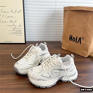 女款网面透气运动鞋复古厚底老爹鞋学生百搭运动休闲鞋日常百搭