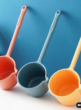 加厚塑料长把水瓢养花种菜浇水耐磨牛筋水勺厕所粪瓢家用舀水