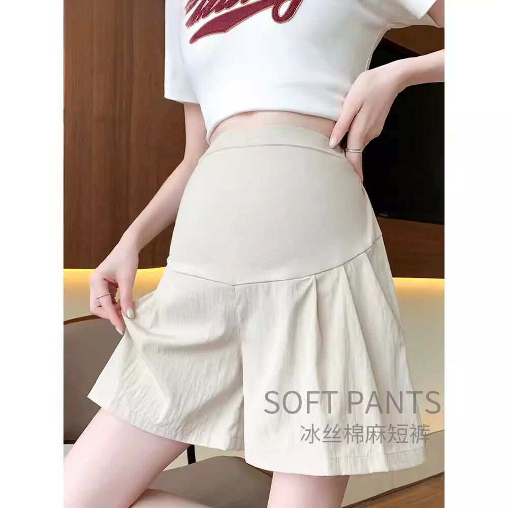 孕妇夏外穿薄款托腹短裤打底裤休闲山本裤子款五分阔腿裤孕期装裤