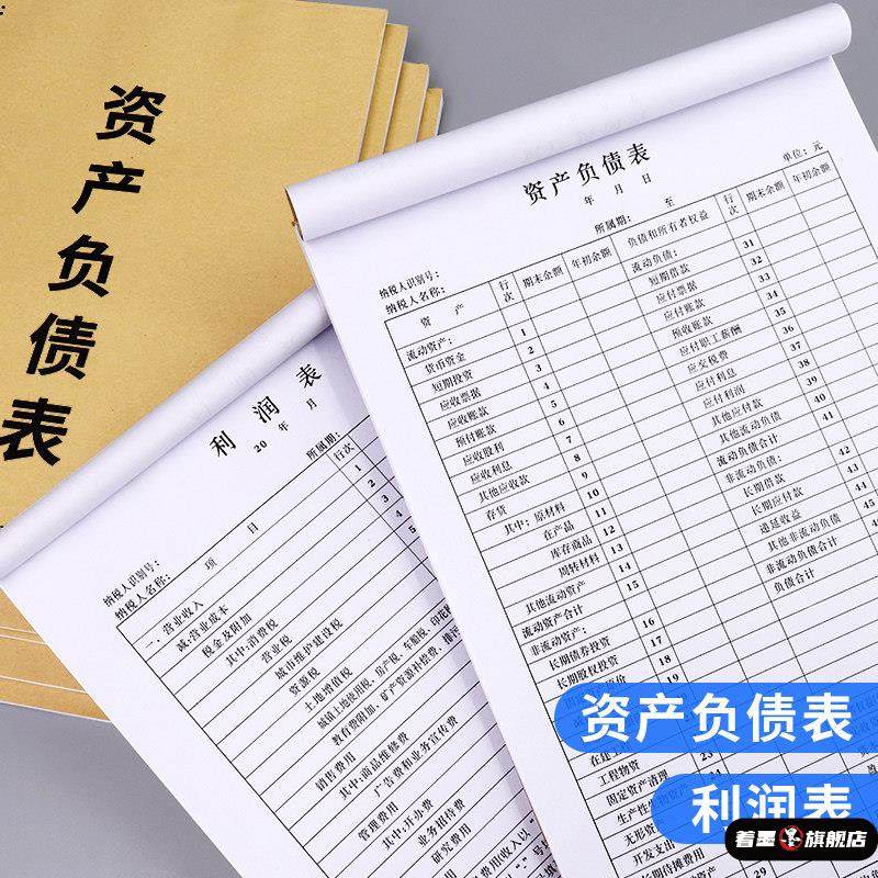 资产负债表和利润表企业个人财务报表公司利润本科目汇总表资金现金流量表工厂工地商店工程会计财务月度报表