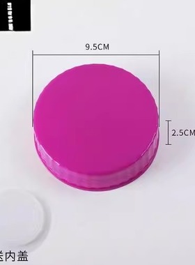 密封罐玻璃瓶泡酒玻璃瓶紫色盖子泡菜坛子空瓶子方格梅酒瓶内外盖