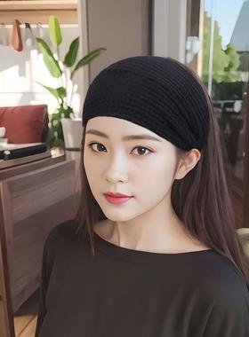 韩国遮白发防风发带秋冬布艺洗脸发箍头巾简约宽边头带韩版头箍套