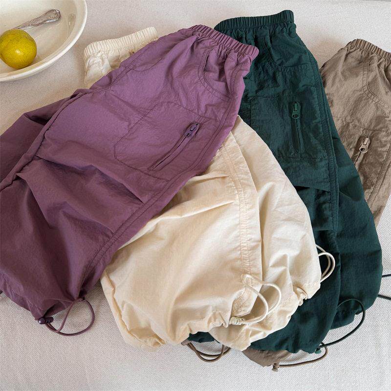 男童束脚不拖地速干裤儿童工装裤夏季防蚊裤小童抽绳裤子百搭宝宝