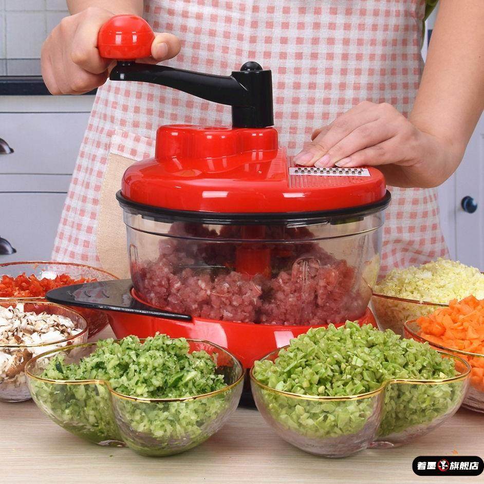 手摇粉碎机花生碎机器手动绞肉机家用手摇搅拌器饺子馅碎菜搅肉切