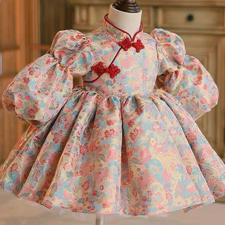 女童宝宝周岁礼服红色喜庆