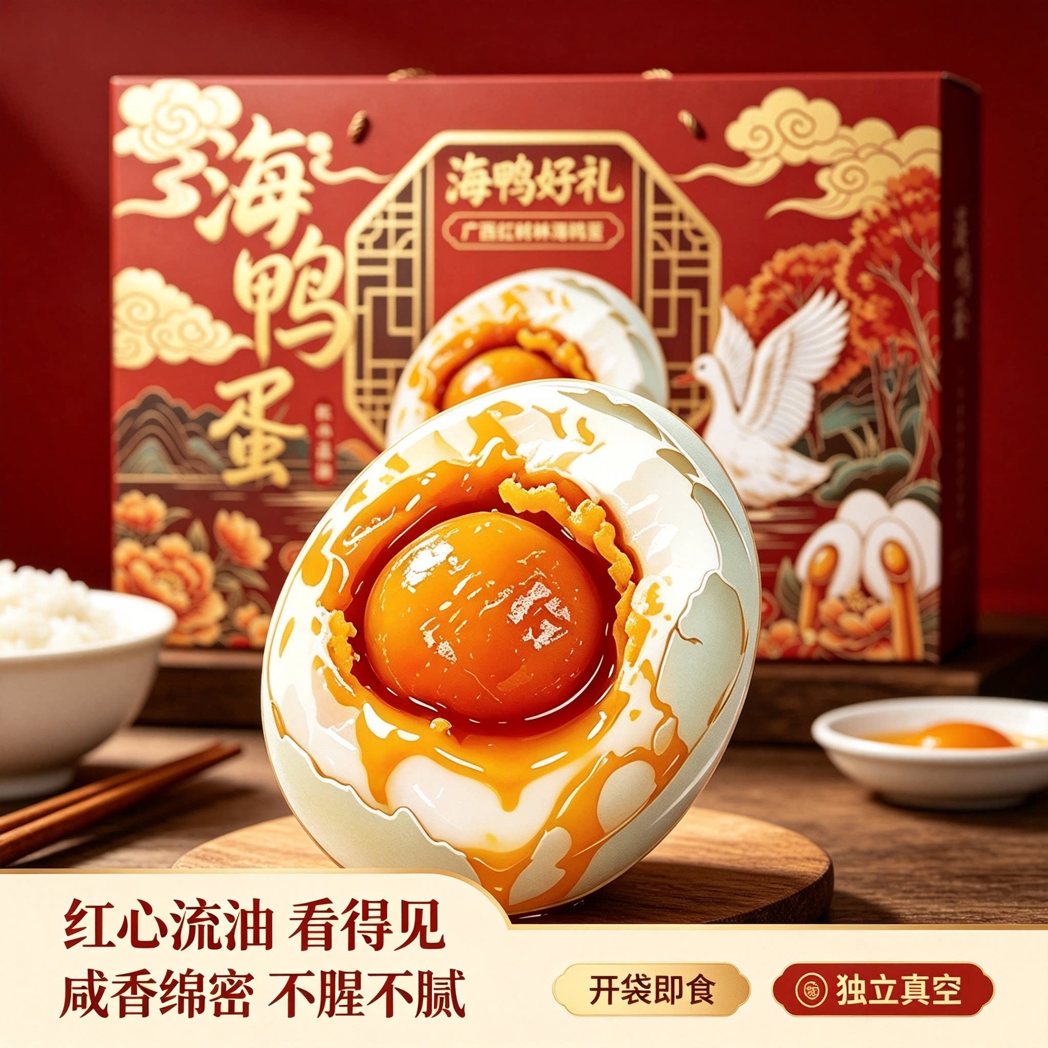 大码80克烤海鸭蛋礼盒20枚
