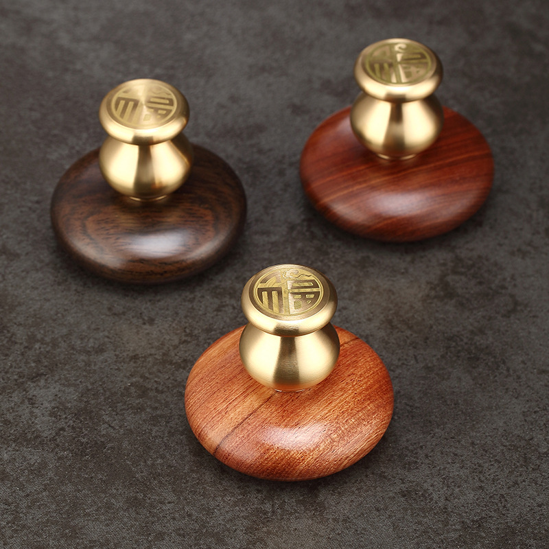 铜木盖置家用壶盖盖托高档实木茶具配件茶壶盖玻璃壶盖摆件