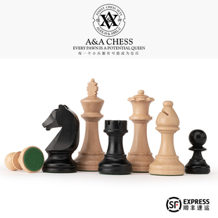 CHESS 领御 3.75 不含棋盘 A&A 3inch木制国际象棋标准棋子 双后