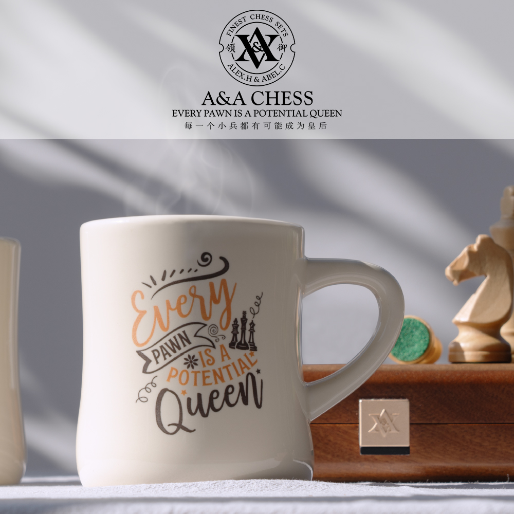 A&A CHESS/领御 国际象棋文创周边领御经典奶油风马克杯小蛮腰 运动/瑜伽/健身/球迷用品 国际象棋 原图主图