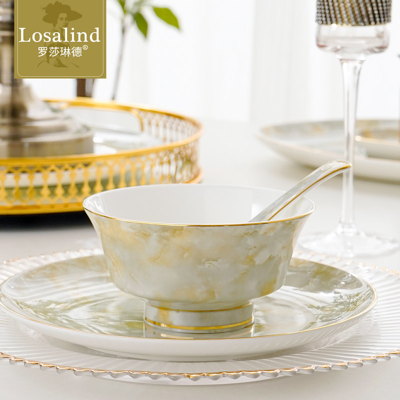 4个家用金边骨瓷米饭碗高脚碗陶瓷汤碗盛饭碗2026新款餐具碗套装,餐饮具,碗,淘宝优惠券,粉丝福利购,淘宝优惠卷