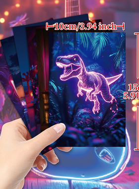 50张紫色霓虹艺术卡片ins风高级感朋克风创意房间卧室装饰墙贴