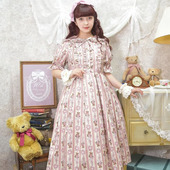 axesfemme kawaii美沙子合作款 蔷薇小熊水手领连衣裙TS351X22S