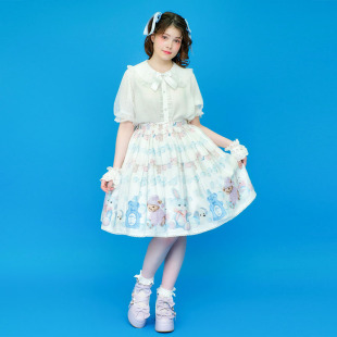 Kawaii日系毛绒玩具泡泡印花Lolita女半身裙LD281X03S axesfemme