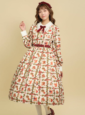 axesfemme kawaii森林蛋糕屋日系可爱Lolita长袖连衣裙LD361X08S