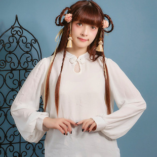 洛丽塔盘扣上衣TS91X30S kawaii日系中华风撞色灯笼袖 axes femme