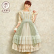 axesfemme kawaii lolita甜美波点木耳边蕾丝罩裙连衣裙TS341X42S