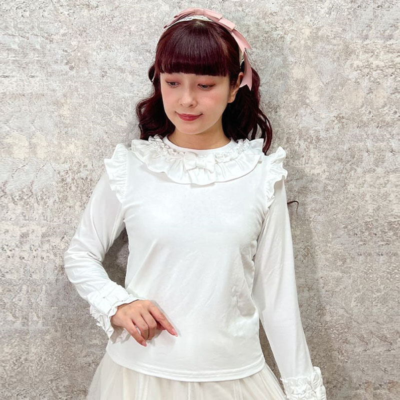 axesfemme蝴蝶结打底衫上衣