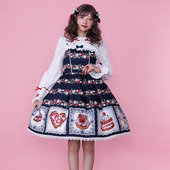 axesfemme限定色焗烤浆果系列lolit附发夹吊带连衣裙TS341X09C