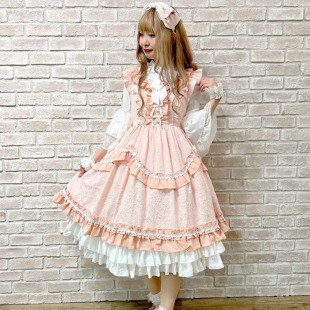 axesfemme kawaii宫廷风华丽日系Lolita玫瑰提花连衣裙LD341X16S