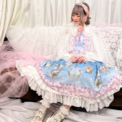axesfemme洛丽塔小鸟花园连衣裙