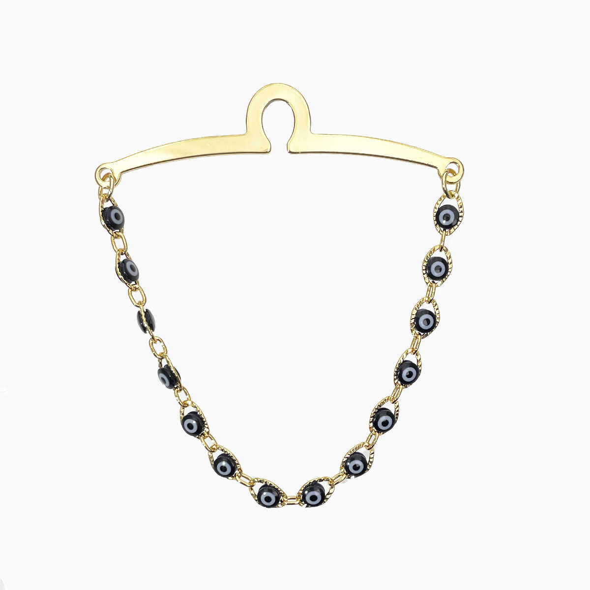 个性恶魔之眼领带夹链式无痕领带扣纯铜devil eye商务时尚男配饰