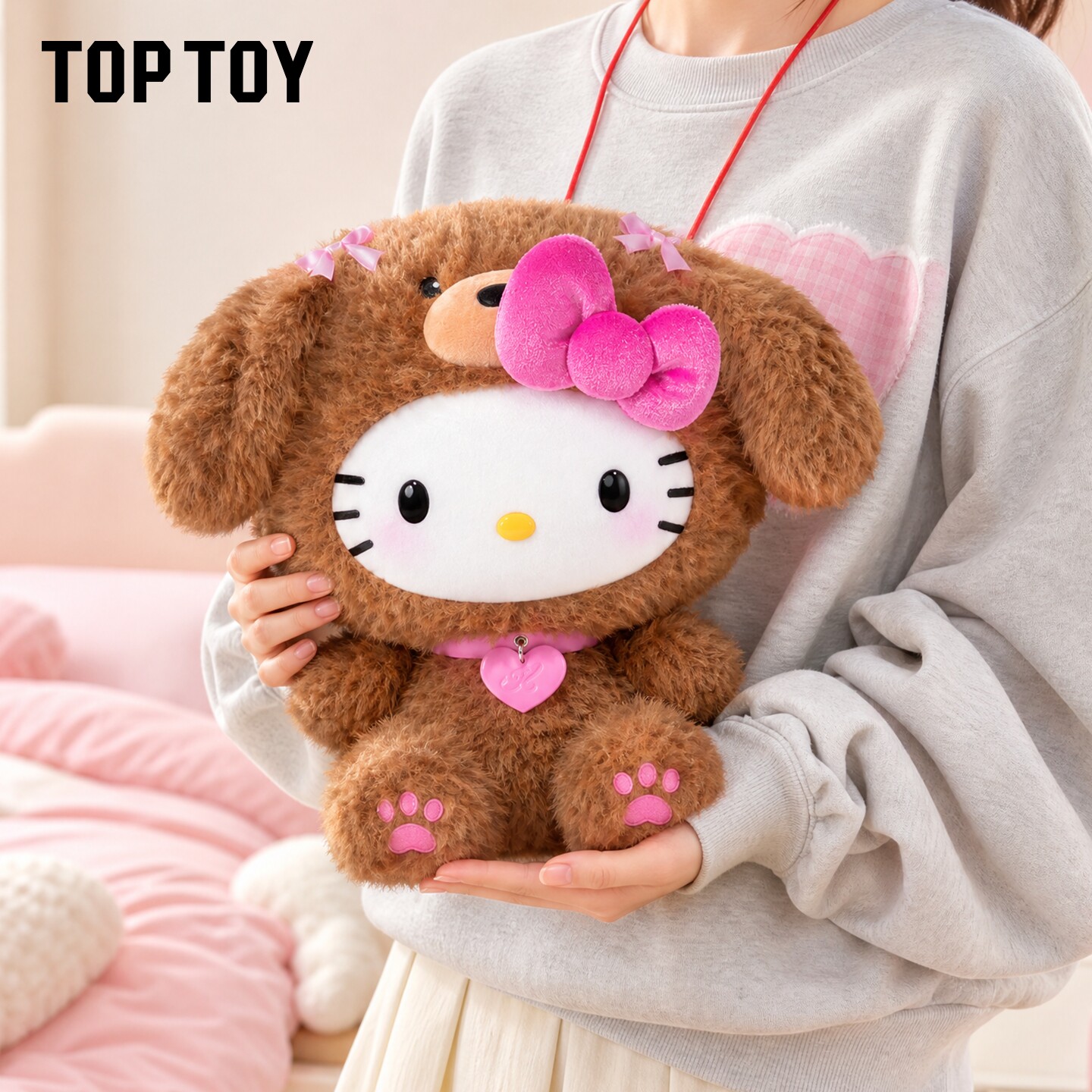 TOPTOY HelloKitty治愈贵宾狗&幸运腊肠狗毛绒公仔玩偶毕业礼物