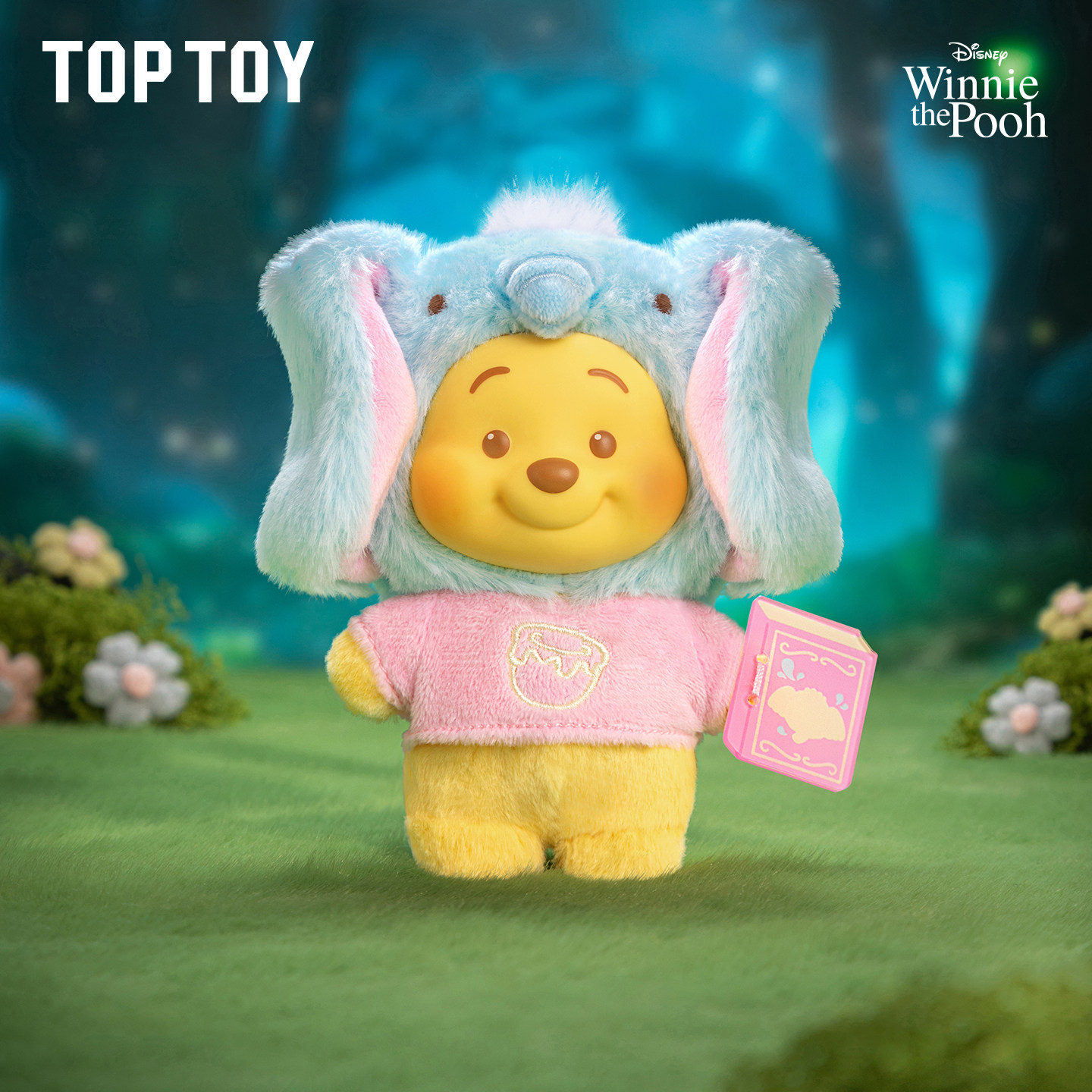 TOPTOY迪士尼小熊维尼童话书系列盲盒搪胶毛绒公仔包包挂件礼物