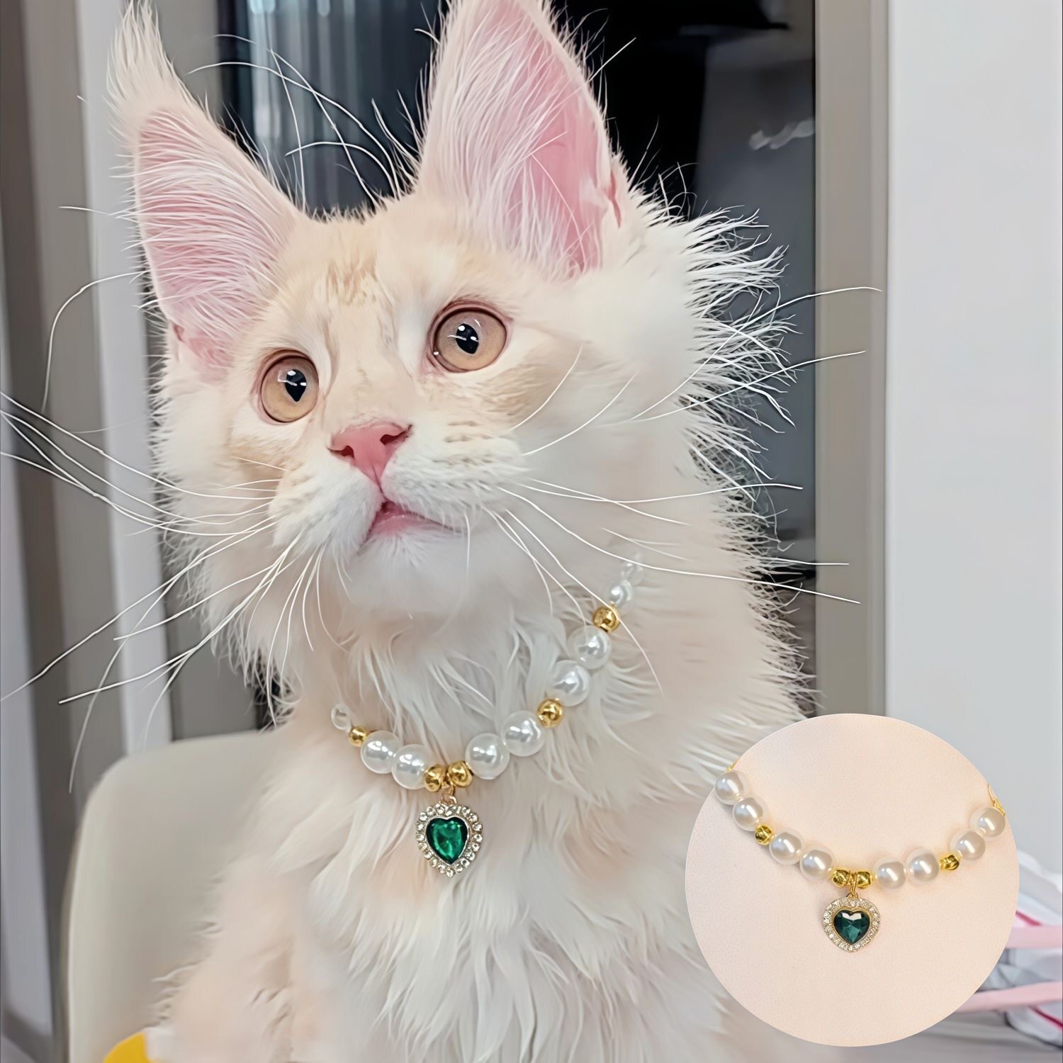 宠物项链猫咪狗狗项圈围脖蓝白英短美短泰迪约克夏可爱饰品无声