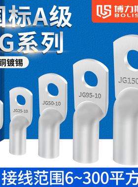 凤凰品质JG紫铜线鼻子国标A级加厚冷压端子头线耳线铜鼻子