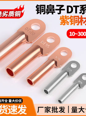 铜鼻子DT10 16 25 50 70平方电缆接头线鼻子铜接线端子铜线耳端头