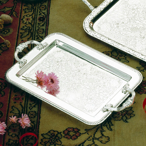 安妮女王长方形带把手托盘