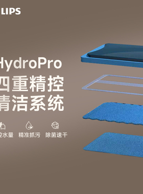 飞利浦OneUp活水洗拖一体机全自动电动拖把配件清洁头XV1882/20